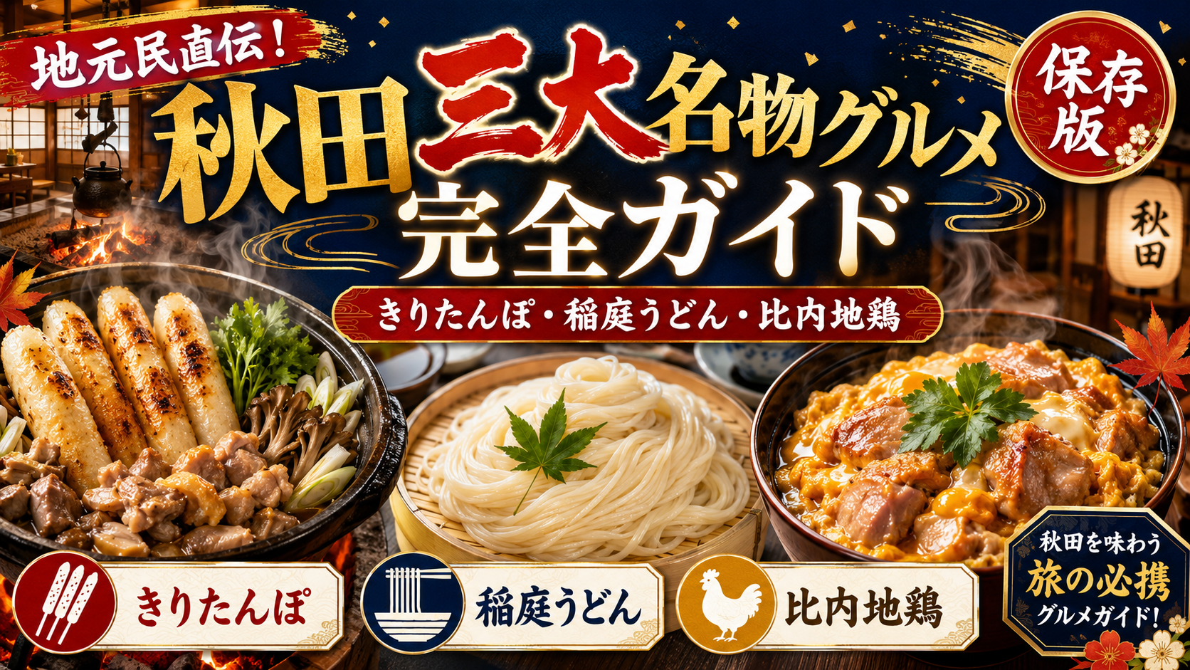 地元民直伝！秋田三大名物グルメ完全ガイド｜きりたんぽ・稲庭うどん