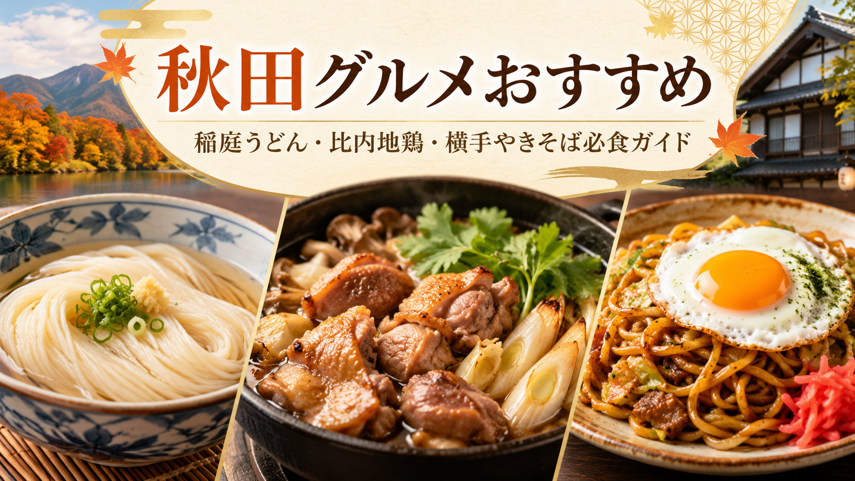 秋田グルメおすすめ｜稲庭うどん・比内地鶏・横手やきそば必食ガイド