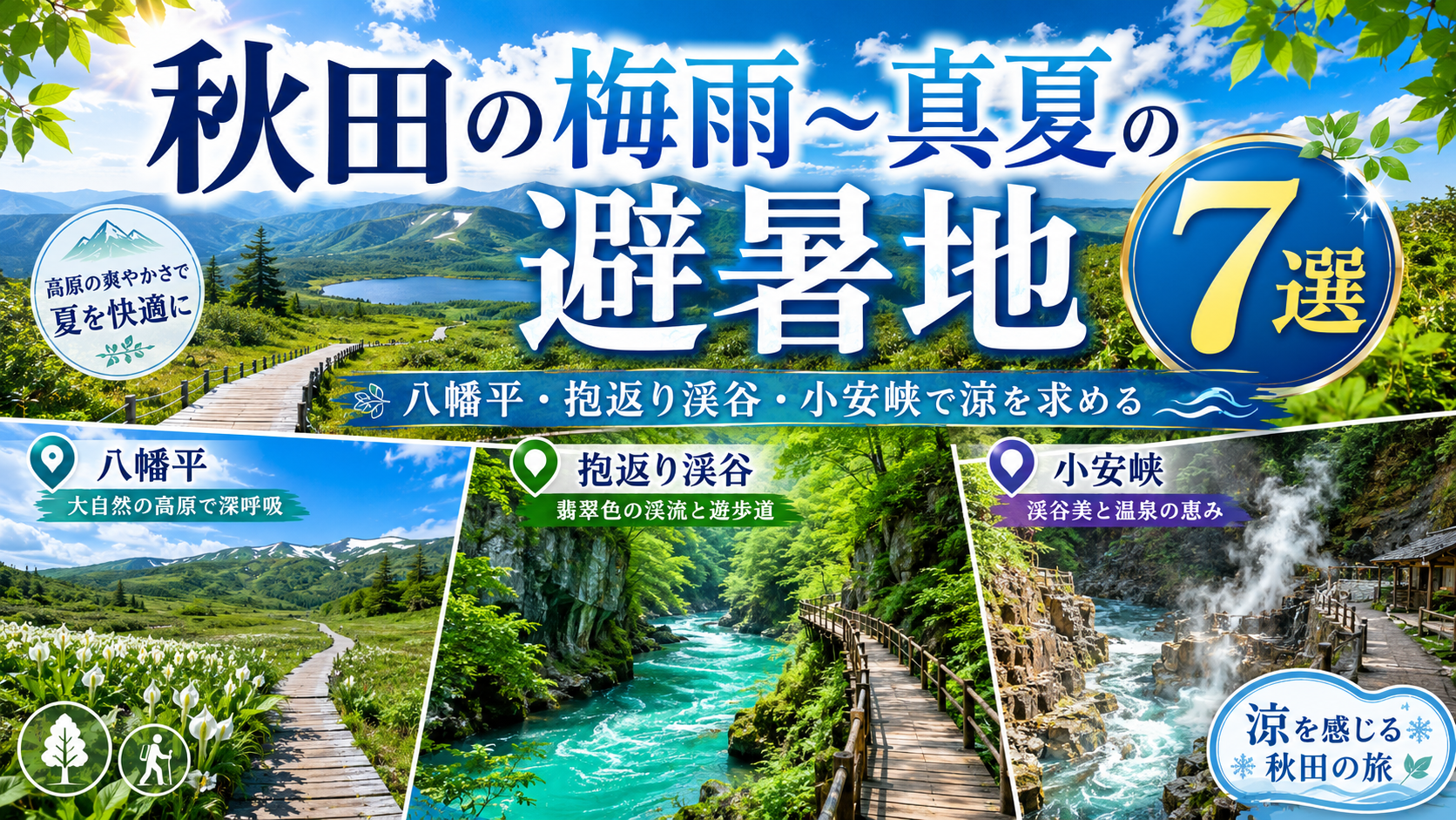 秋田の梅雨〜真夏の避暑地7選｜八幡平・抱返り渓谷・小安峡で涼を求める