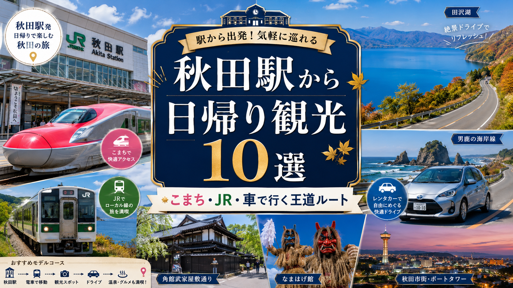 秋田駅から日帰り観光10選｜こまち・JR・車で行く王道ルート