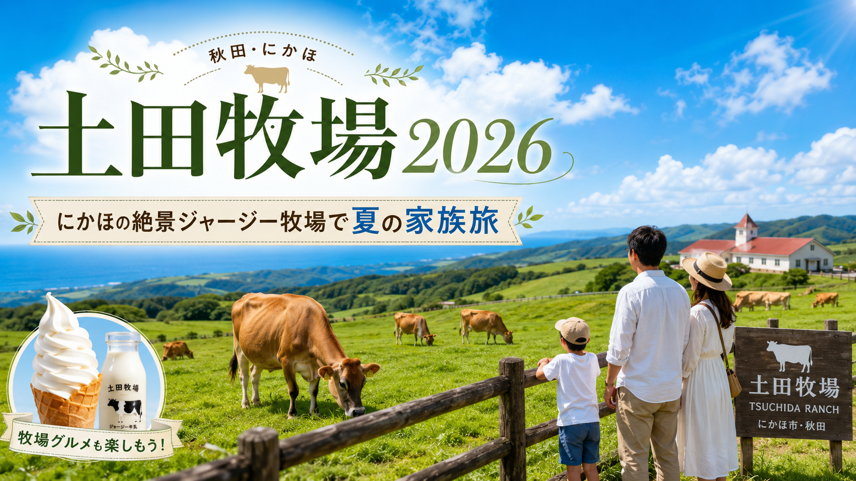 土田牧場2026｜にかほの絶景ジャージー牧場で夏の家族旅