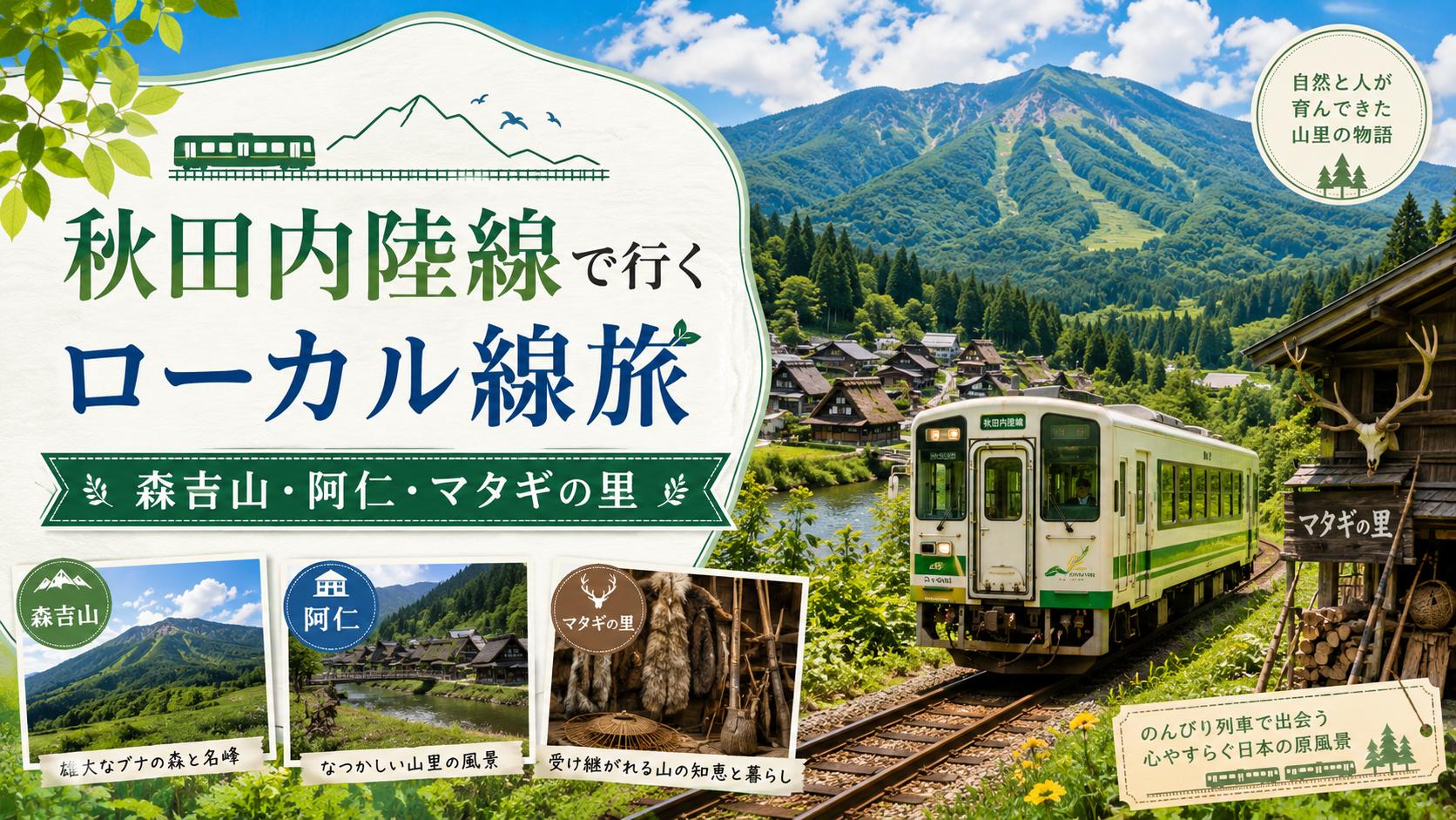 秋田内陸線で行くローカル線旅｜森吉山・阿仁・マタギの里