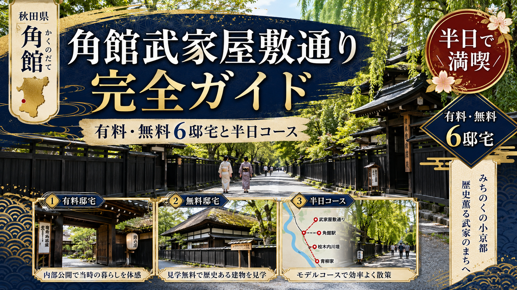 角館武家屋敷通り完全ガイド｜有料・無料6邸宅と半日コース